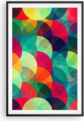 Produktbild von Gerahmtes Poster - Schwarzer Rahmen - Farben Räder Abstraktion - 61x91,5 cm - Wand Bild - Wanddeko - Wandbilder - Kunstposter - Wandposter - Bilderrahmen - Bilder - Kunstdruck - P2BPA61x91-4701