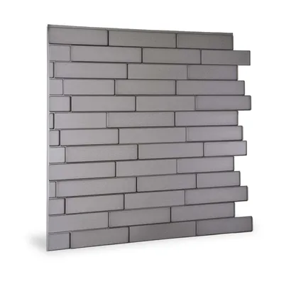 Immagine prodotto di Pannello murale autoadesivo Profhome 3D INTERLOCKING 705257 3D liscio grigio lucido 2 m2