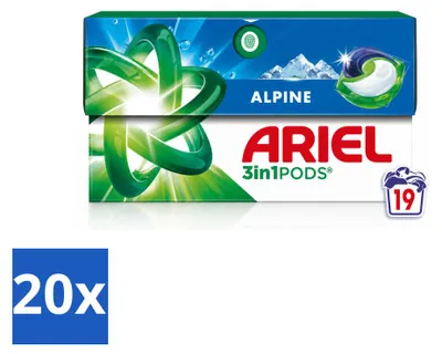 Produktbild von 20 x Ariel 3in1 Waschmittel Pods Alpine - Vorteilspackung - 20 Stücke