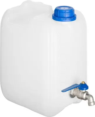 Produktbild von Wasserspeicherkanister 5 Liter – Wasserspeicher mit Hahn – BPA-frei – Schraubdeckel – Ideal für Camping – Verzinkter Wasserhahn – Wassertank