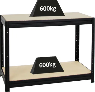 Produktbild von Höhenverstellbare Werkbank DINO | HxBxT 90x120x60cm | Traglast 600 kg | Schwarz
