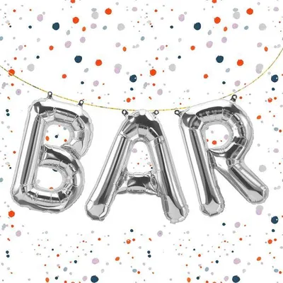 Produktbild von Folienballon Schriftzug Bar, Silber, ca. 40 cm für Luftbefüllung