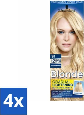 Imagen del producto de Schwarzkopf - Spray para rubios - Blonde Super S1 - Pack ahorro - 4 unidades