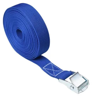 Immagine prodotto di Cinghia di fissaggio, cinghia di tensionamento, blu, 2,5 cm x 600 cm, polipropilene, fibbia in lega di zinco