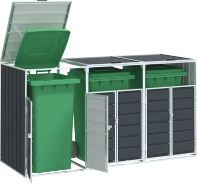 Obrázok produktu pre vidaXL Odpadkový box na 3 tony antracit 216x81x115 cm oceľ