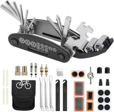 Produktbild von Fahrrad-Reparatur-Set 16-in-1 Multitool Zubehör Schwarz