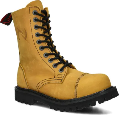 Produktbild von NAGABA Stahlkappenschuhe Damen Herren Stiefel 10-Loch - Leder - Gelb - 40