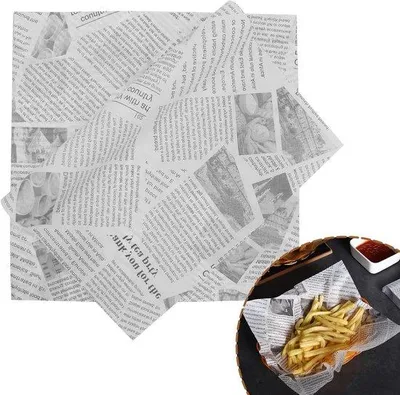 Produktbild von Wasserdichtes Backpapier 100 Blatt für Backen und Kochen - Gebäck, Bäckereiartikel, Fritten, Sandwiches, Pizza, Hamburger, Hotdogs