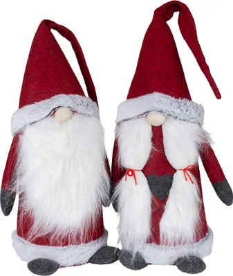 Produktbild von Wichtel 40cm (65cm) stehend, Pärchen, 2er Set Dekofigur Weihnachten