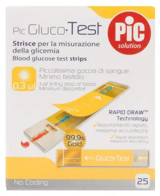 Immagine prodotto di Pic Solution GlucoTest - Strisce reattive, confezione da 25