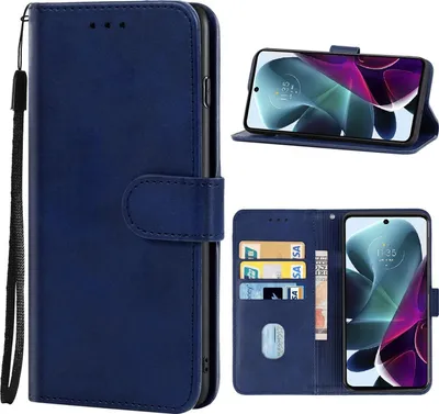 Produktbild von Mobigear Wallet  Motorola Moto G200 5G Hülle Klapphülle Geldbörse - Blau