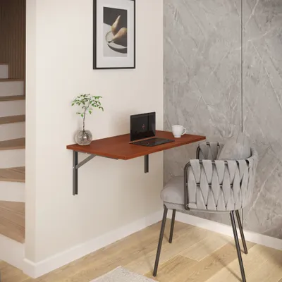Produktbild von AKKE Locarno Wandklapptisch mit silber-satin winkeln LxB: 80x60 cm