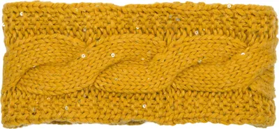 Produktbild von styleBREAKER Damen Stirnband Grobstrick mit Zopfmuster und Pailletten, warmes Fleece Innenfutter, Haarband, Headband 04026002