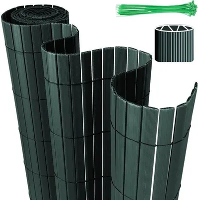 Produktbild von Privatschirm 1,6x3m PVC, Wind- und Wetterfest, UV-beständig, grün, Garten- und Terrassenschutz