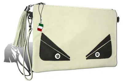 Productafbeelding van Florence Tasche, beige, wit, zwart, leren polstas, model D2OTF805W