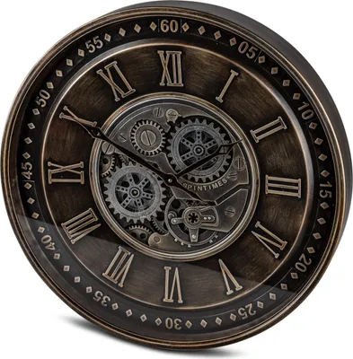 Produktbild von formano XXL Wanduhr mit Beweglichen Zahnrädern braun 59 cm Uhr Clock Steampunk