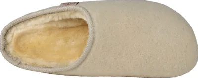 Produktbild von Lammfell Hausschuh Modell FEFI mit Filzoberfläche und PolyurethanSohle Beige 45