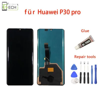 Produktbild von Für Huawei P30 PRO Display LCD (OLED) Touchscreen schwarz mit Werkzeuge
