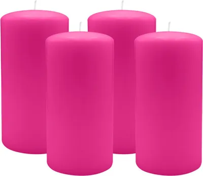 Produktbild von 4er Set Adventskranzkerzen Fuchsia Pink Ø 80 x 150 mm