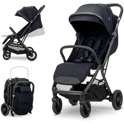 Obrázek produktu pro Kočárek Buggy, skládací, automatické skládání, cestovní kočárek do 22 kg, lehký sportovní kočárek s polohováním, velkou stříškou, odpružením, hliníkovou konstrukcí a 5-bodovým bezpečnostním pásem, barva: šedá