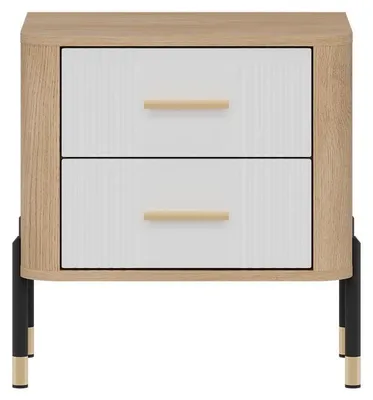 Produktbild von Furniture24 Nachttisch Dante Dt21 Nachtschrank 56 X 57 X 40 Cm - Cremona Eiche/Weiß