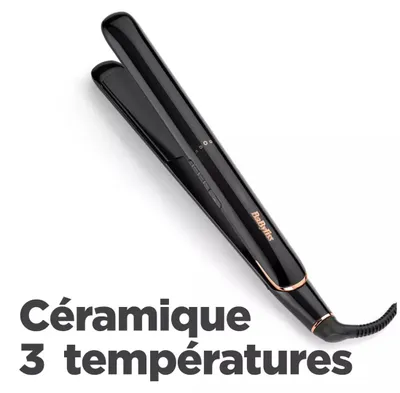 Obrázok produktu pre BaByliss Smooth Finish 230, Žehlička na vlasy, Teplé, 180 °C, 230 °C, 30 s, Čierna