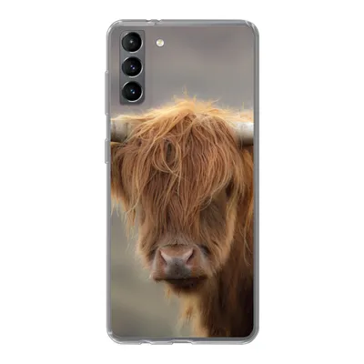Produktbild von MuchoWow® Handyhülle Schutzhülle Hülle für Samsung Galaxy S21 Plus Schottischer Highlander - Hörner - Haare Silikon Softcase Handy Hülle - Handy-Tasche