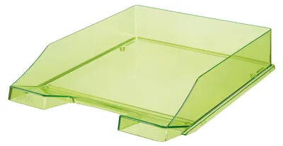 Produktbild von Briefkorb C4 grün/transparent stapelbar