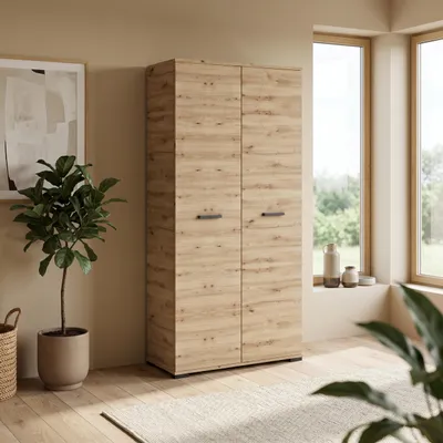 Produktbild von Masseno Drehtürenschrank ALBANO 90/186/56cm 2-türig Eiche Artisan