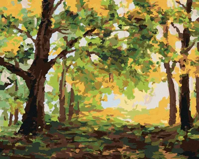 Immagine prodotto di Zuty - Dipingere con i numeri - PAESAGGIO AUTUNNALE DEL BOSCO, 40x50 cm, tela tesa su telaio