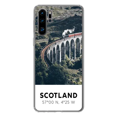Produktbild von MuchoWow® Handyhülle Schutzhülle Hülle für Huawei P30 Pro Schottland - Zug - Sommer - Eisenbahn Silikon Softcase Handy Hülle - Schutzdeckel