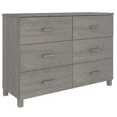 Produktbild von Sideboard HAMAR Hellgrau 113x40x80 cm Massivholz Kiefer