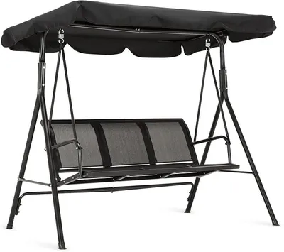 Produktbild von Hollywoodschaukel Gartenschaukel Gartenliege Schaukelbank 8007(Schwarz)