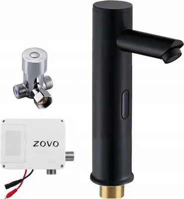 Obrázek produktu pro Bateriový, bezdotykový, se směšovacím ventilem, 17,5 cm, černý, bateriový provoz, W123BL-M