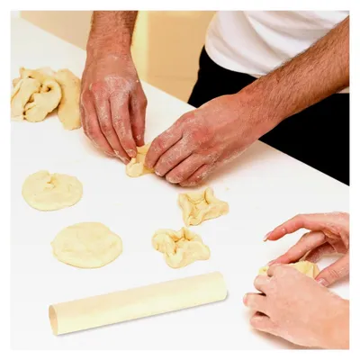 Produktbild von 3 Stück Teigroller aus Buchenholz, klein, für Pizza, Fondant, Kekse und Nudelteig (16 × 2,8 cm)
