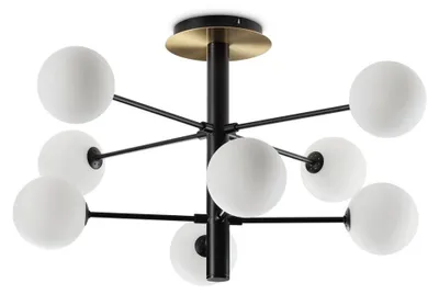 Produktbild von Zeitgenössische Deckenleuchte Cosmopolitan Metall Schwarz 8 Lichter G9 15W 3000K Ip20