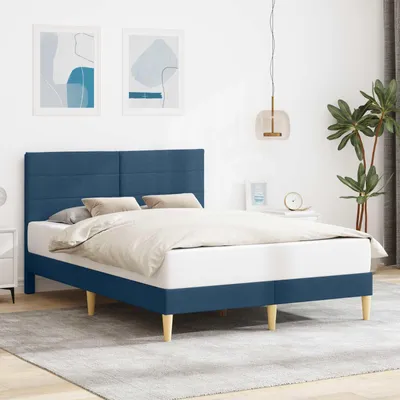 Image de Maison Exclusive - Cadre de lit avec tête de lit bleu 120 x 190 cm en tissu