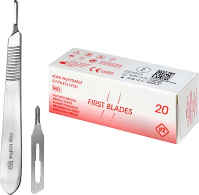 Produktbild von Set 20 x Hohlmeißelklingen  Figur 2  einzeln steril verpackt + 1 x May