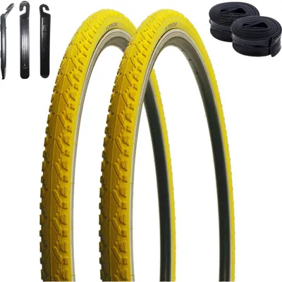 Obrázok produktu pre 2 x cyklistické pneumatiky Kenda K-935 v žltej farbe 40-622 (28 x 1,5) + 2 x duše DV vrátane pák na pneumatiky maxxi4you