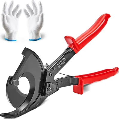 Obrázok produktu pre VEVOR Nožnice na káble Ráčnové kliešte na rúrkové káblové koncovky 400 mm² Krimpovacie kliešte Káblové koncovky, 280 mm Ráčnové nožnice na káble 280 x 143 x 35 mm Ráčnové nožnice na káble Ručné Prenosné, s rukavicami Meď, hliník