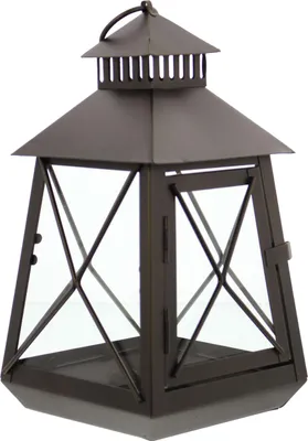 Produktbild von Klassische Laterne Metall & Glas 25cm – Gartenlaterne