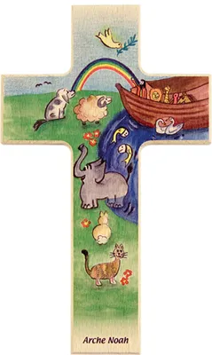 Produktbild von FRITZ COX Holzkreuz Arche Noah 20cm Das besondere Geschenk für unsere Liebsten und ein schönes Kreuz für jedes Kinderzimmer