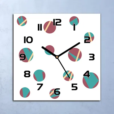 Produktbild von Wanduhr Echt-Glas-Küchenuhr Geometrischer Kreis Quarz 30x30 Deko Bilder