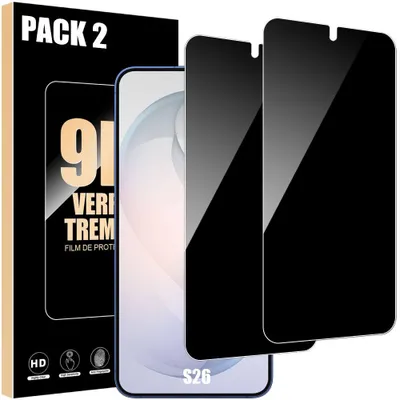 Image de 2 Verres Trempés Anti-Espion pour Samsung Galaxy S26, Protection d'écran Antichoc Anti-Rayures
