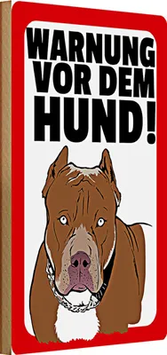 Produktbild von Holzschild Spruch Achtung 20x30cm Warnung vor dem Hund