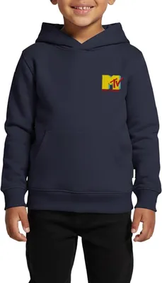 Produktbild von Spreadshirt MTV Logo Als Stick-Design Kinder Premium Hoodie, 158/164 (12 Jahre), Navy