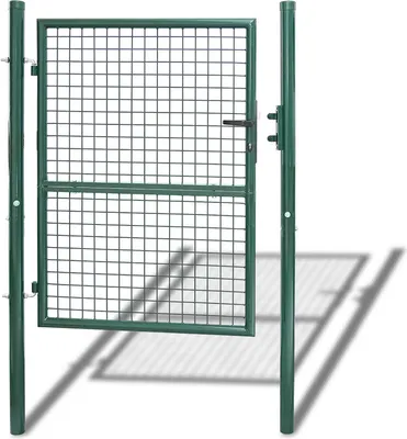 Produktbild von EINFEBEN Gartentor Gartentore Zauntor Hoftuer Zaun Metall Maschendraht Toranlage Tor 125x100cm Gruen