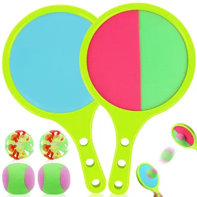 Productafbeelding van Klittenbandbalspel voor kinderen en volwassenen, met 2 peddels en 4 ballen