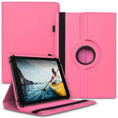 Produktbild von Schutzhülle 360 Grad Drehbar für VALE Tablet V10E / V10A Hülle Tasche CaseFarbe Uni 360 Taschen:Pink