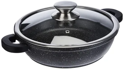Obrázek produktu pro KAMBERG 0008040 Nádobí na vaření včetně poklice, litina/lité hliníkové, průměr 24 cm, vhodné pro indukční sporáky, s nepřilnavým povrchem